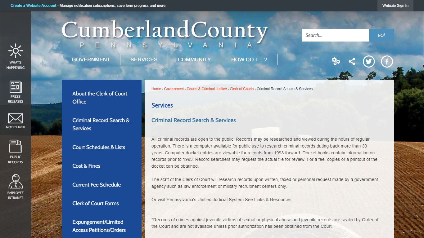 Services | Cumberland County, PA - Official Website
