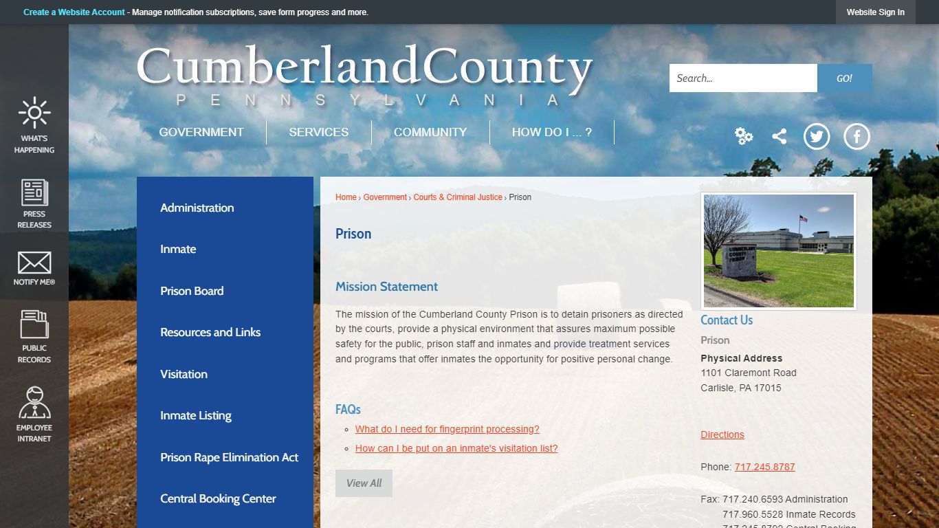 Prison | Cumberland County, PA - Official Website